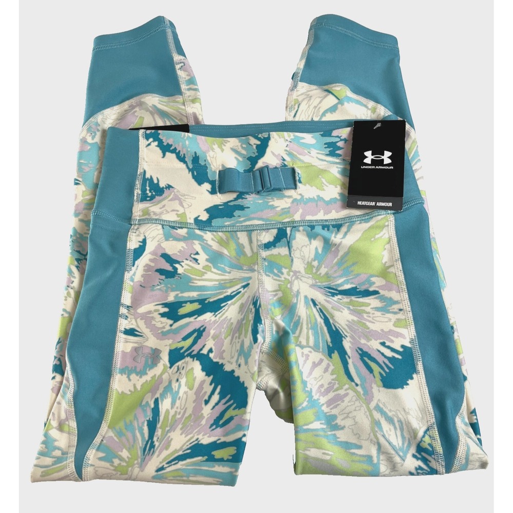 UNDER ARMOUR HeatGear‎ Women's No-Slip Waistband Ankle Leggings Size XS Colorful